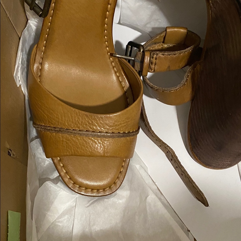 Frye Brown Strappy Wedge Sandals - Picture 5 of 5